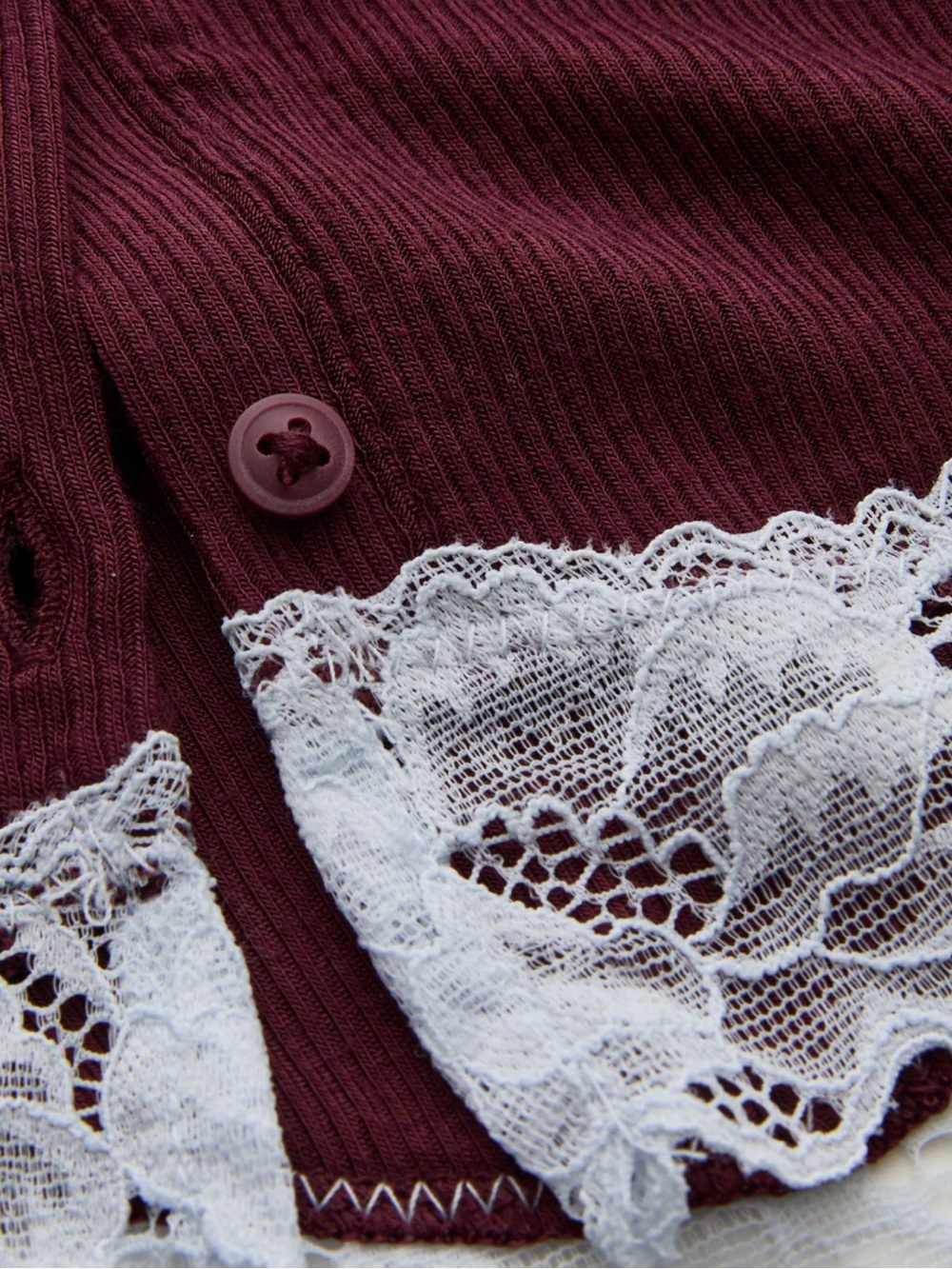 Aerie Brand New (NWT) OVERSLEPT by Aerie Real Soft Ribbed Cardigan Royal Berry - Picture 2 of 10